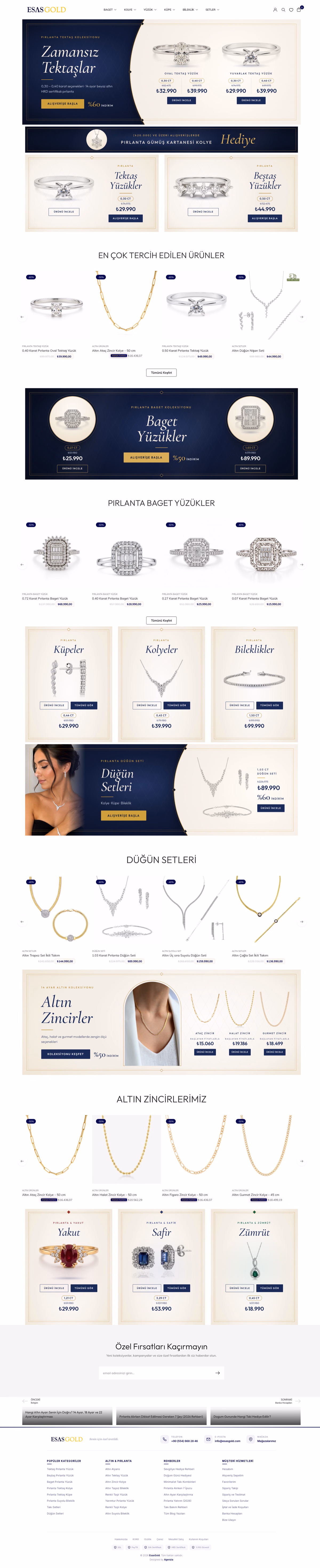 Kuyumcu ve mücevher markası için WordPress e-ticaret sitesi örneği