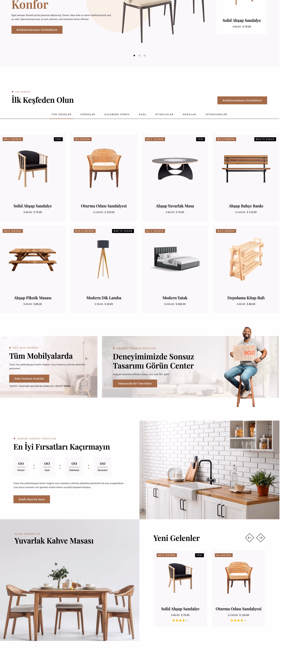Mobilya ve dekorasyon işletmesi için WordPress e-ticaret sitesi örneği