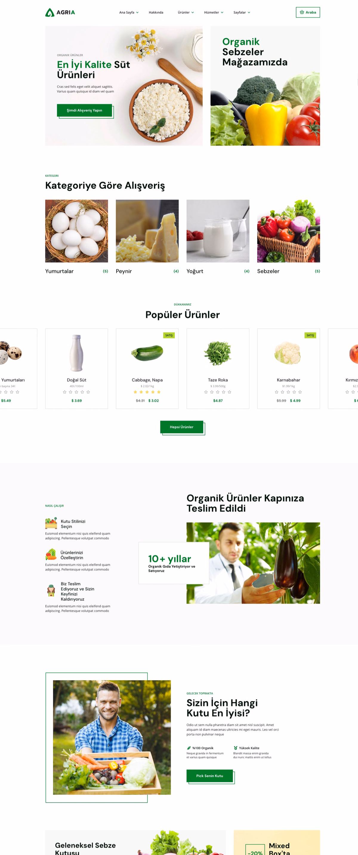 Tarım ve bahçe ürünleri mağazası için WordPress e-ticaret sitesi örneği